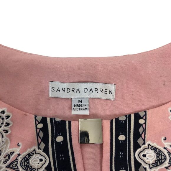 Sandra Darren Shift Dress‎ Size M Floral Paisley Print Textured Sleeveless Boho - Picture 7 of 7